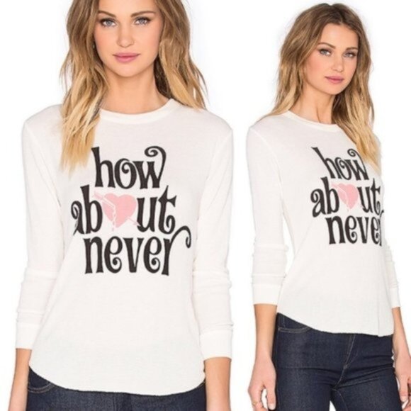 WILDFOX Couture How About Never Print Thermal Top size S - Picture 2 of 14